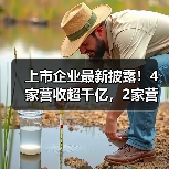 上市企业最新披露！4家营收超千亿，2家营收百亿（图1）