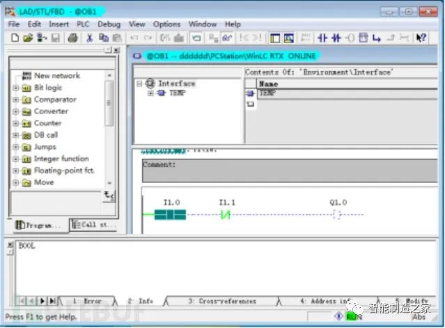 在Step7中编写一段程序,并运行在线监控。2.jpg 在Step7中编写一段程序,并运行在线监控。2.jpg