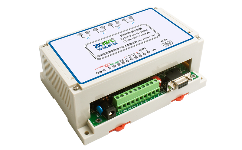 4路串口继电器控制器，支持Modbus RTU与自定义协议